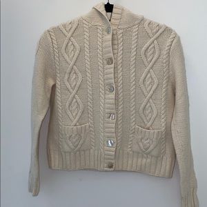 Absolu Button Up Hoodie Cable Cardigan